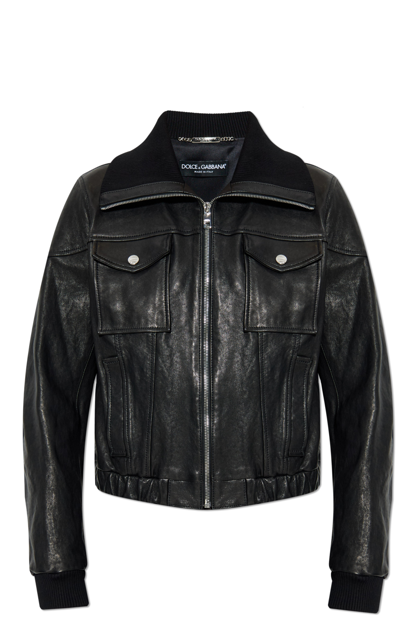 Black Leather jacket Dolce & Gabbana - Vitkac GB